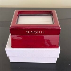 Small Wooden Jewelry Box with glass Lid